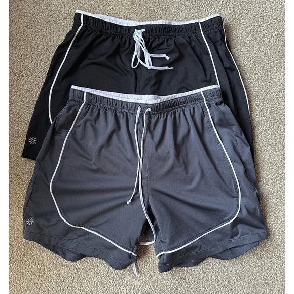 2 Athleta Take Two Running Shorts Double Layered Lined Women's Small Gray Black - Picture 6 of 9